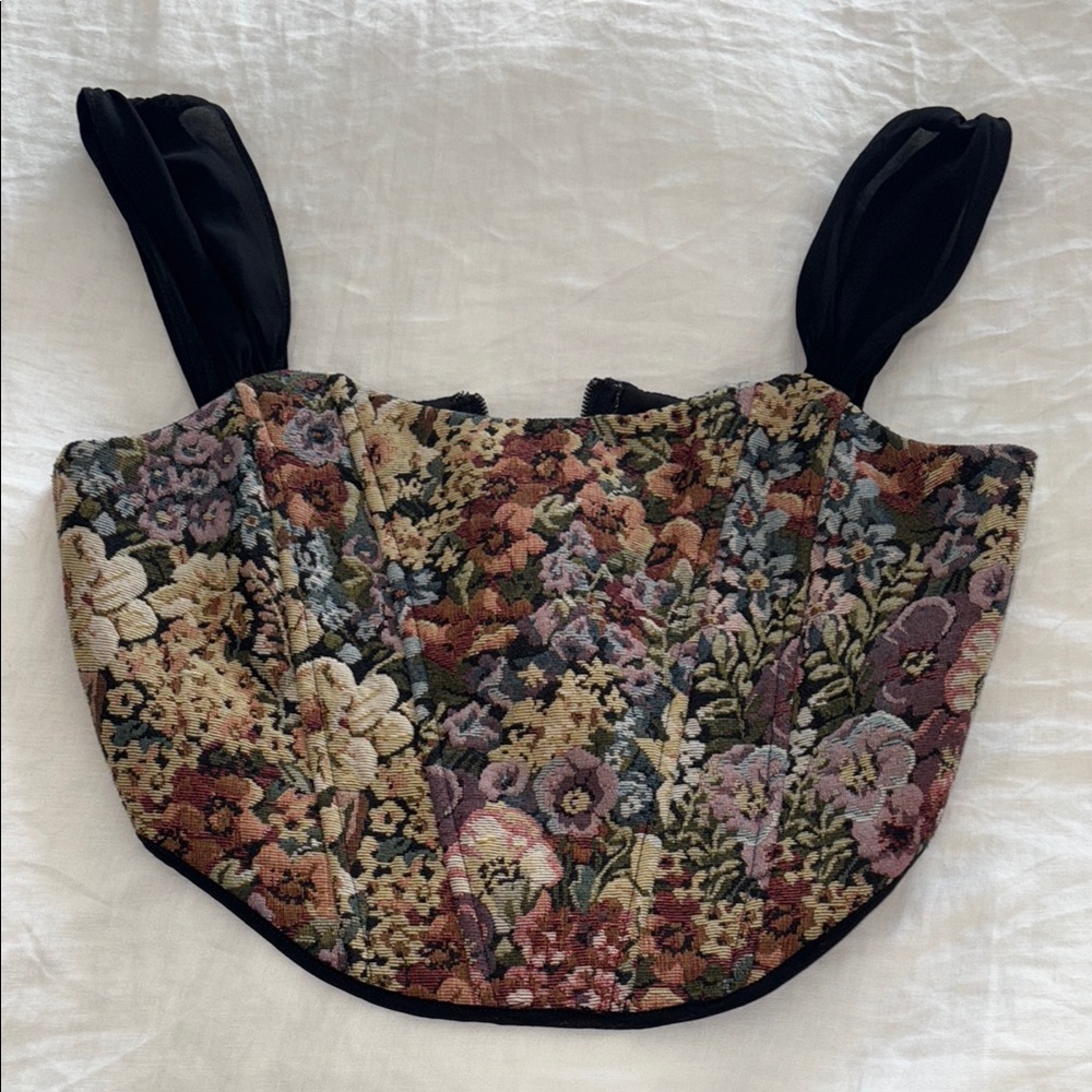 Floral Tapestry Corset Top